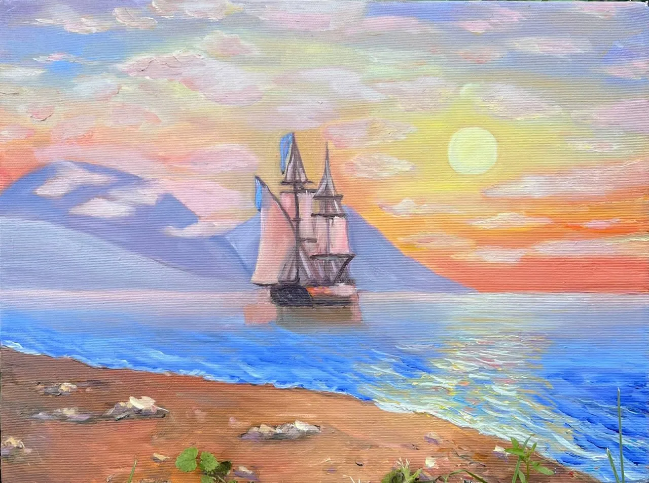 Алые паруса. Масло, холст, 30 × 40 см