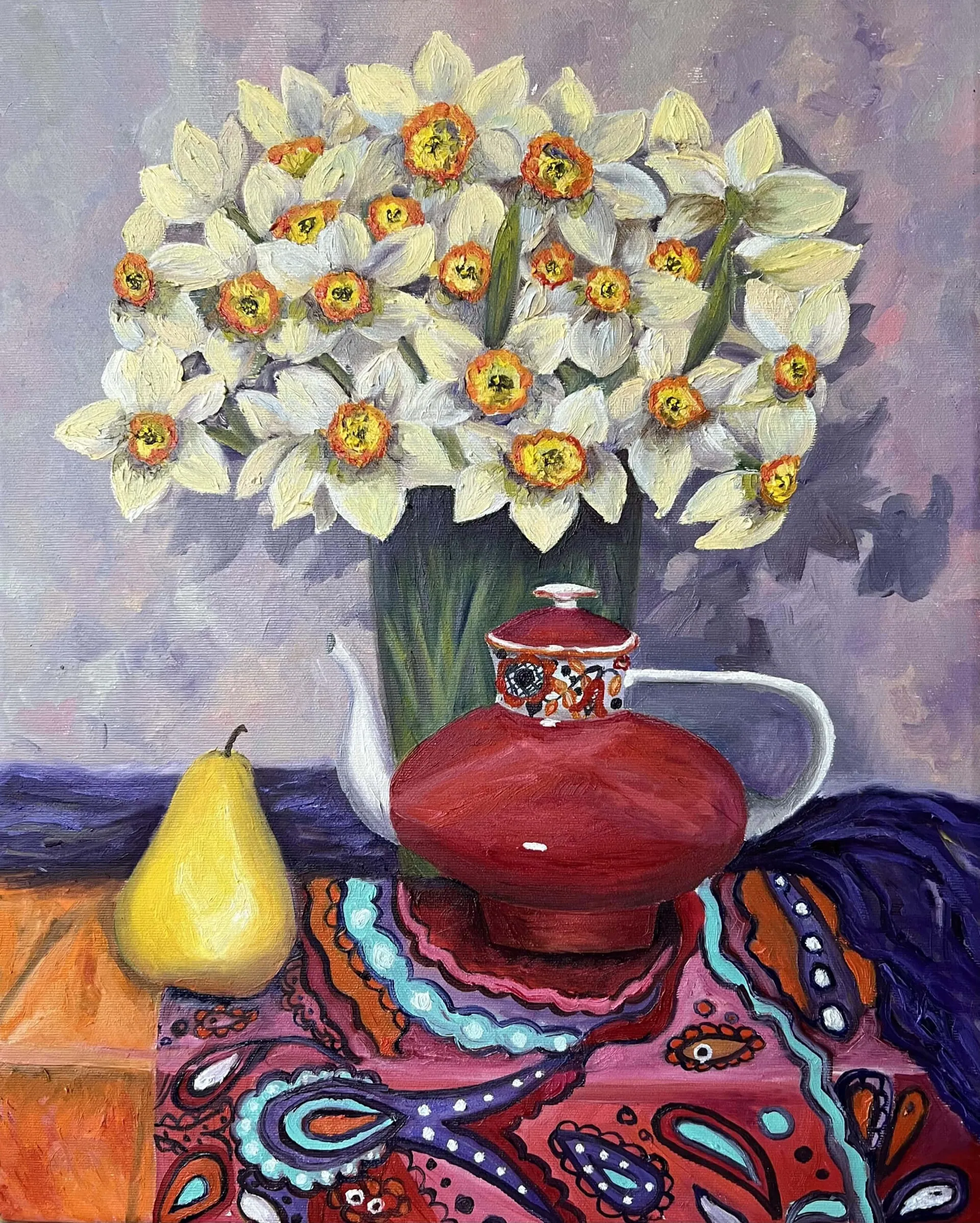 Нарциссы. Масло, холст, 40 × 60 см