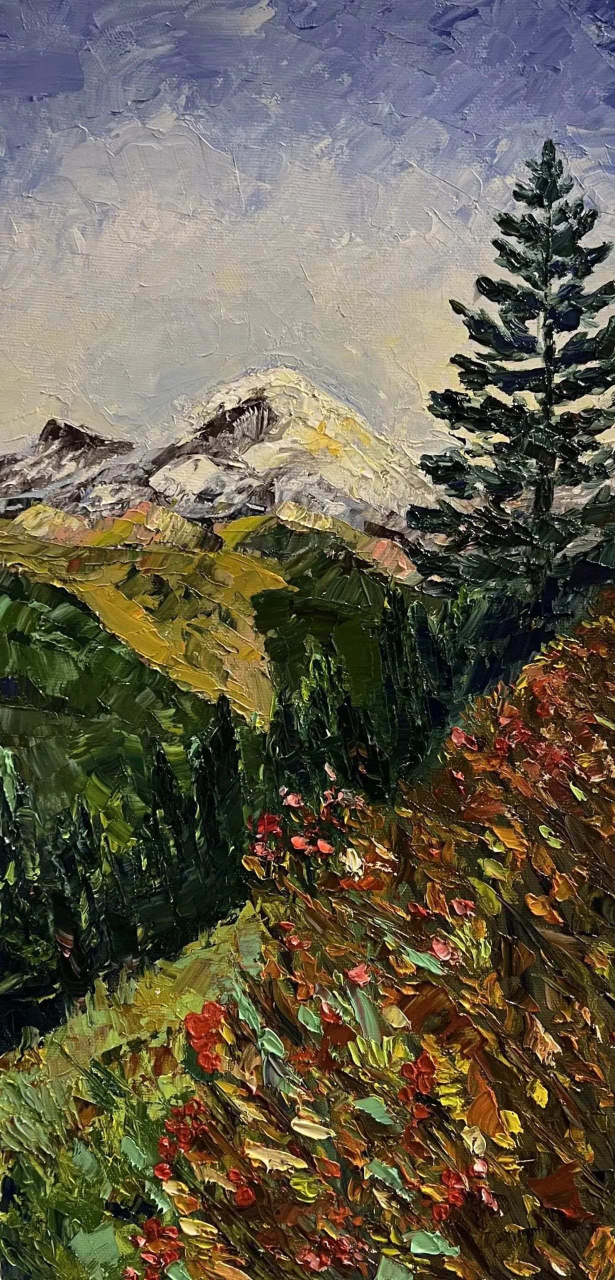 Осень в горах. Масло, холст, 30 × 60 см