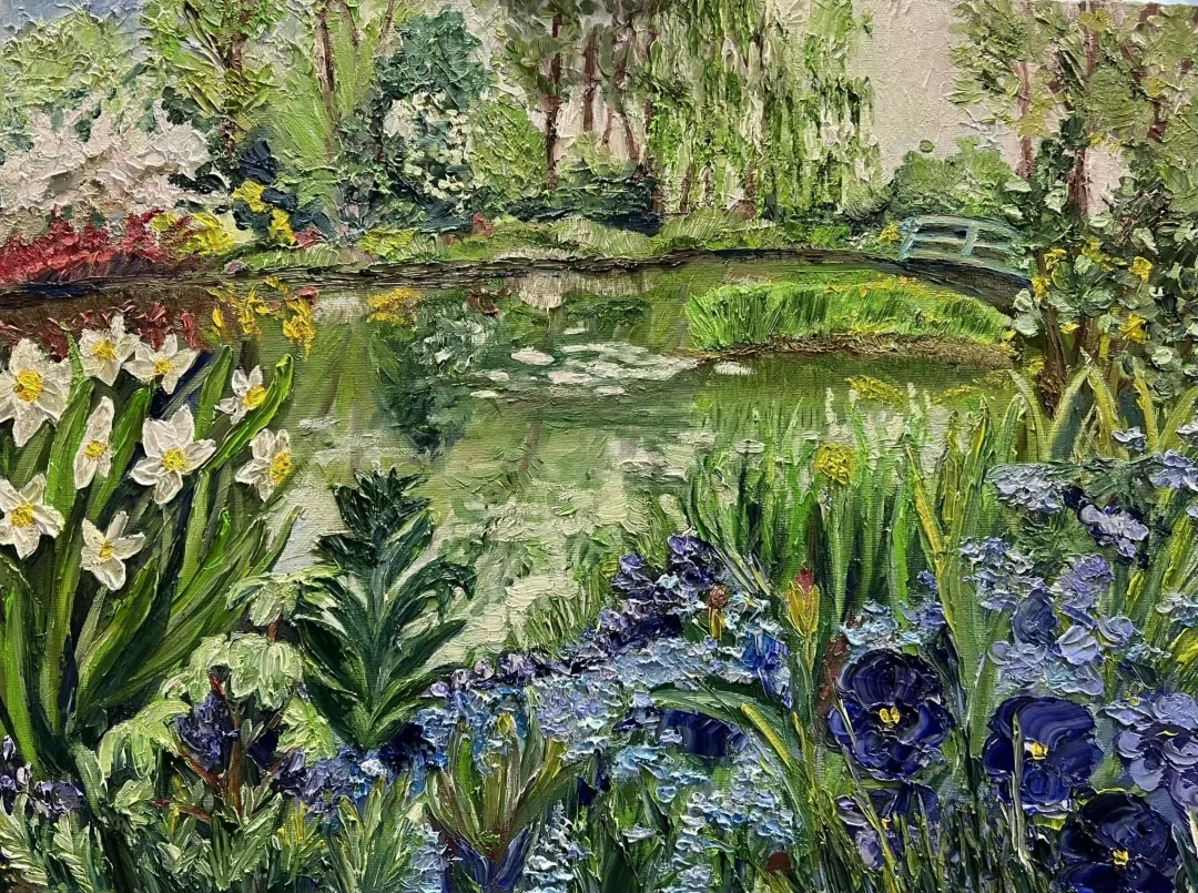Blooming Pond. Oil on canvas, 50 × 60 cm