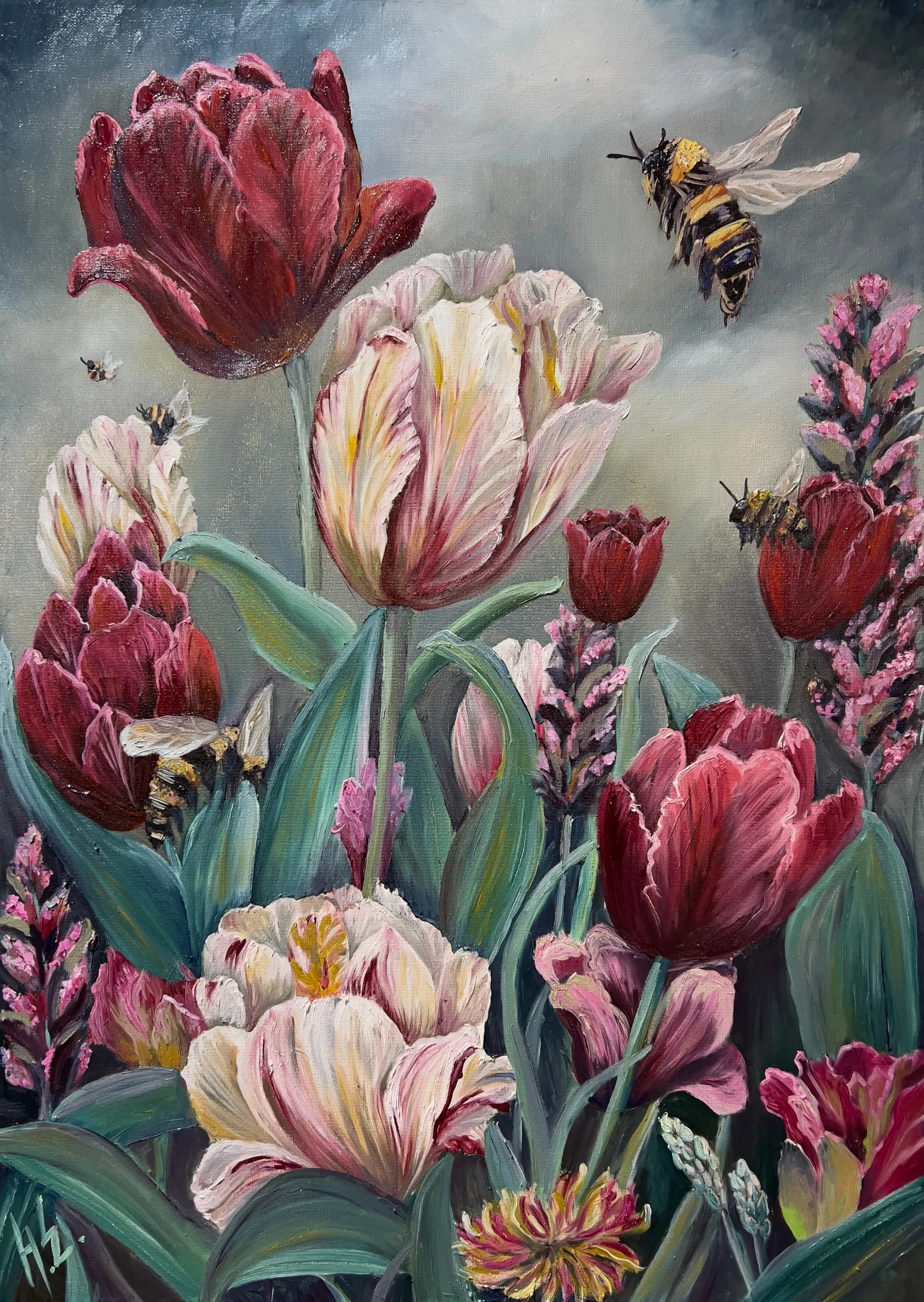 Тюльпаны. Масло, холст, 50 × 70 см